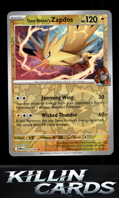 Reverse Holofoil Team Rocket's Zapdos 070/182 Pokemon Rare SV10: Destined Rivals