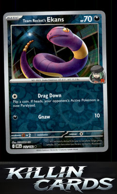 Reverse Holofoil Team Rocket's Ekans 112/182 Pokemon Common SV10: Destined Rival