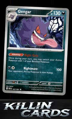 Gengar 057/091 Pokemon Uncommon SV: Paldean Fates Card NM