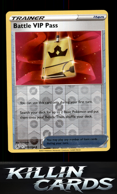 Reverse Holofoil Battle VIP Pass 225/264 Pokemon Uncommon SWSH08: Fusion Strike