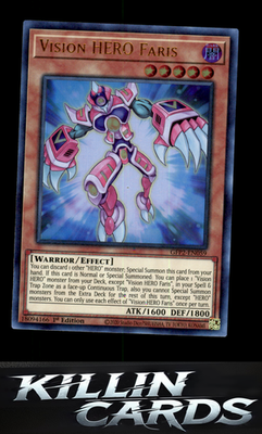 1st Edition Vision HERO Faris GFP2-EN059 YuGiOh Ultra Rare Ghosts From the Past: