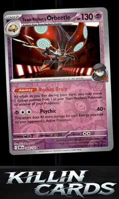 Reverse Holofoil Team Rocket's Orbeetle - 089/182 089/182 Pokemon Uncommon SV10: