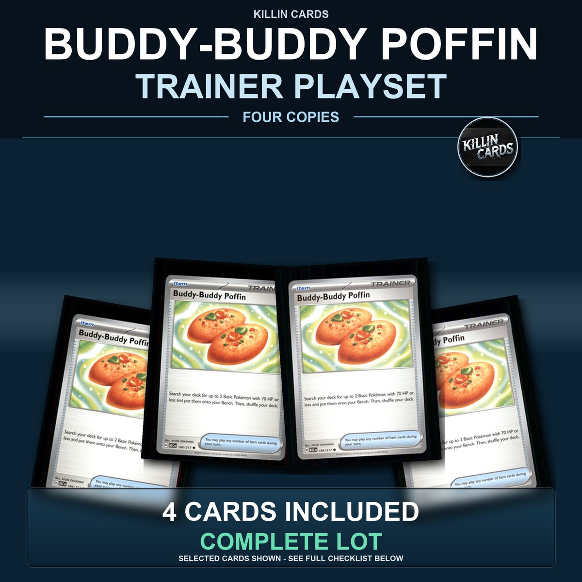 Pokemon TCG Buddy-Buddy Poffin Trainer Card Playset 4 Cards