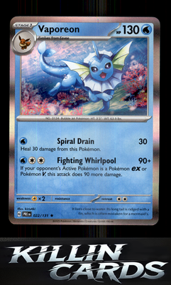 Vaporeon 022/131 Pokemon Rare SV: Prismatic Evolutions Card NM