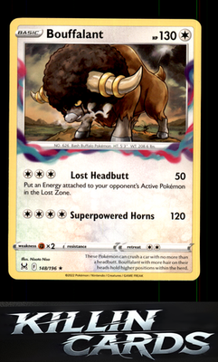 Bouffalant 148/196 Pokemon Rare SWSH11: Lost Origin Card NM