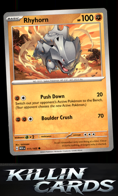 Rhyhorn 111/165 Pokemon Common SV: Scarlet & Violet 151 Card NM
