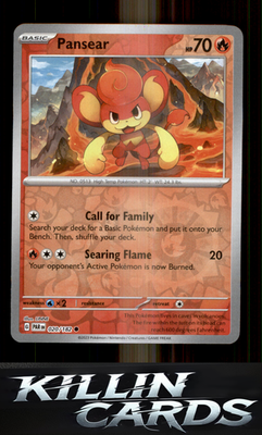 Reverse Holofoil Pansear 020/182 Pokemon Common SV04: Paradox Rift Card NM