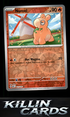 Reverse Holofoil Numel 031/197 Pokemon Common SV03: Obsidian Flames Card NM