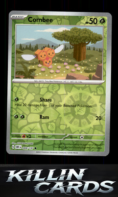 Reverse Holofoil Combee 008/197 Pokemon Common SV03: Obsidian Flames Card NM