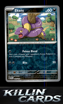 Reverse Holofoil Ekans 100/162 Pokemon Common SV05: Temporal Forces Card NM