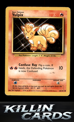 Vulpix 068/102 Pokemon Common Base Set Card LP