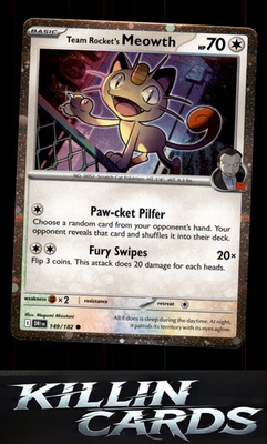 Team Rocket's Meowth 149/182 Pokemon Common SV10: Destined Rivals Card NM