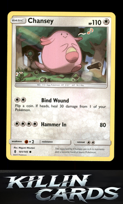 Chansey 101/145 Pokemon Common SM - Guardians Rising Card NM