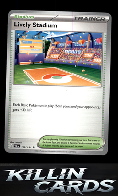 Lively Stadium 180/191 Pokemon Uncommon SV08: Surging Sparks Card NM