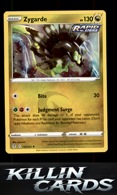 Zygarde 118/203 Pokemon Holo Rare SWSH07: Evolving Skies Card NM