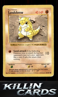 Sandshrew 062/102 Pokemon Common Base Set (Shadowless) Card DM