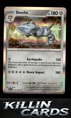 Steelix - 125/182 125/182 Pokemon Rare SV04: Paradox Rift Card NM