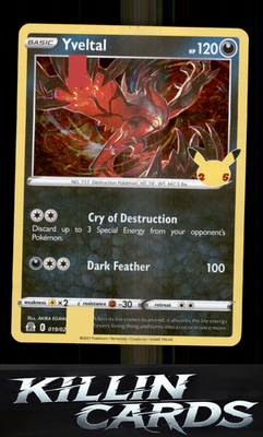 Yveltal 019/025 Pokemon Holo Rare Celebrations Card NM