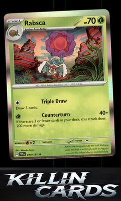 Rabsca 014/191 Pokemon Rare SV08: Surging Sparks Card NM