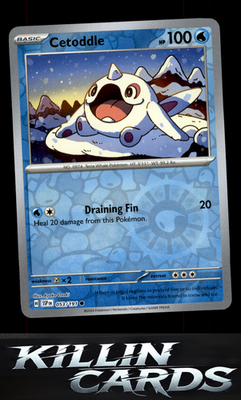 Reverse Holofoil Cetoddle 053/191 Pokemon Common SV08: Surging Sparks Card NM