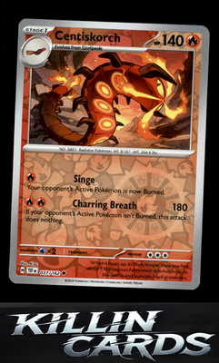 Reverse Holofoil Centiskorch 037/162 Pokemon Uncommon SV05: Temporal Forces Card