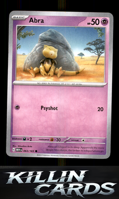 Abra 063/165 Pokemon Common SV: Scarlet & Violet 151 Card NM