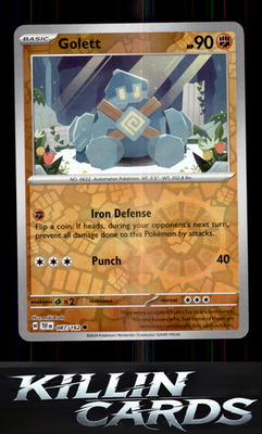 Reverse Holofoil Golett 087/162 Pokemon Common SV05: Temporal Forces Card NM