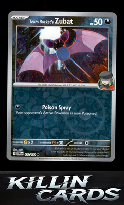 Reverse Holofoil Team Rocket's Zubat 120/182 Pokemon Common SV10: Destined Rival