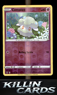 Reverse Holofoil Cottonee 075/185 Pokemon Common SWSH04: Vivid Voltage Card NM