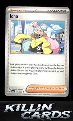 Iono - 185/193 185/193 Pokemon Uncommon SV02: Paldea Evolved Card NM