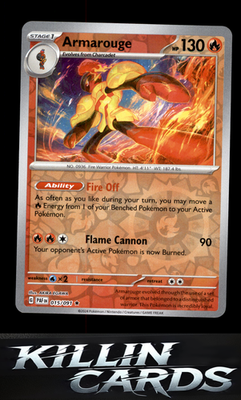 Reverse Holofoil Armarouge - 015/091 015/091 Pokemon Rare SV: Paldean Fates Card