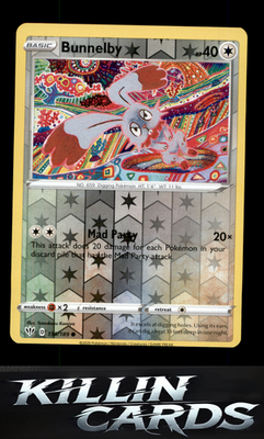 Reverse Holofoil Bunnelby 150/189 Pokemon Common SWSH03: Darkness Ablaze Card NM