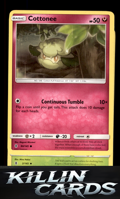 Cottonee 90/145 Pokemon Common SM - Guardians Rising Card NM