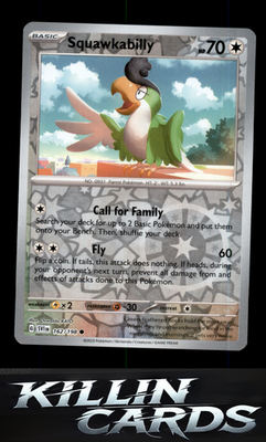 Reverse Holofoil Squawkabilly 162/198 Pokemon Common SV01: Scarlet & Violet Base