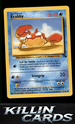Krabby 51/62 Pokemon Common Fossil Card LP