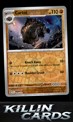 Reverse Holofoil Carkol 094/162 Pokemon Common SV05: Temporal Forces Card NM