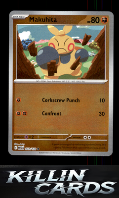 Reverse Holofoil Makuhita 072/132 Pokemon Common ME01: Mega Evolution Card NM