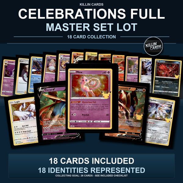 Pokemon TCG Celebrations Partial Master Set Lot 18 Cards Master Set Collection