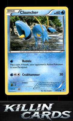 Clauncher 23/111 Pokemon Common XY - Furious Fists Card LP