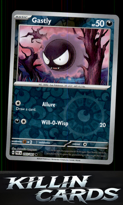 Reverse Holofoil Gastly 055/091 Pokemon Common SV: Paldean Fates Card NM