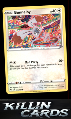 Bunnelby 150/189 Pokemon Common SWSH03: Darkness Ablaze Card LP