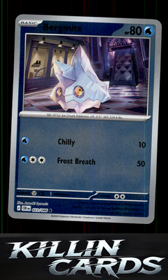 Reverse Holofoil Bergmite 023/086 Pokemon Common ME04: Chaos Rising Card NM