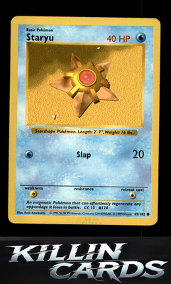 Staryu 065/102 Pokemon Common Base Set (Shadowless) Card LP
