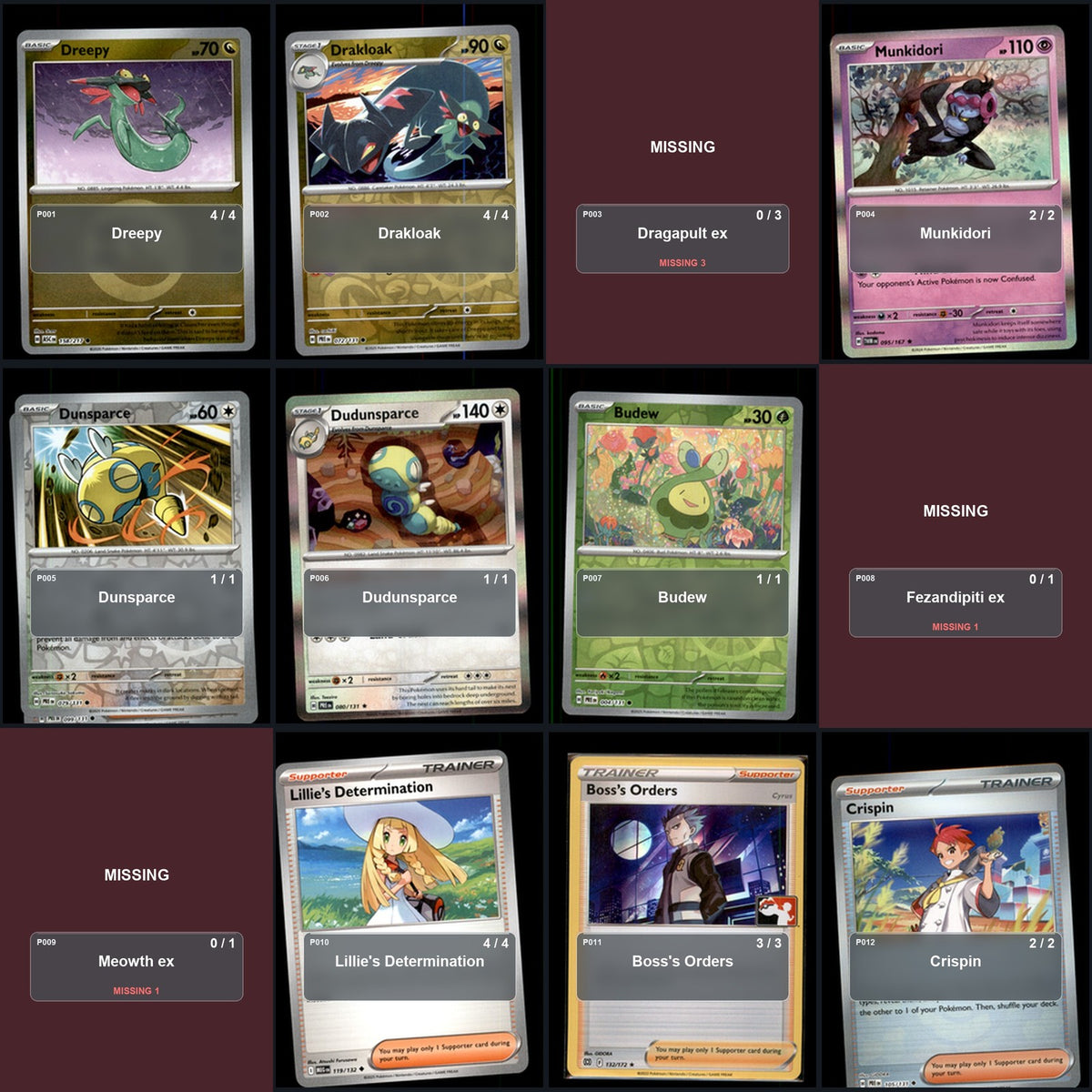 Partial Pokemon TCG NAIC 2026, New Orleans Dragapult Decklist 51 Cards Deck