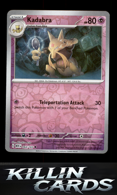 Reverse Holofoil Kadabra 064/165 Pokemon Uncommon SV: Scarlet & Violet 151 Card