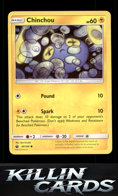 Chinchou 49/168 Pokemon Common SM - Celestial Storm Card NM