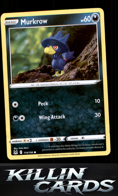 Murkrow 114/196 Pokemon Common SWSH11: Lost Origin Card NM