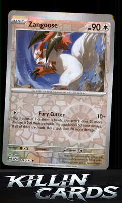 Reverse Holofoil Zangoose 149/191 Pokemon Common SV08: Surging Sparks Card NM