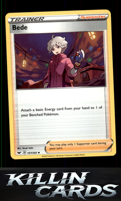 Bede 157/202 Pokemon Uncommon SWSH01: Sword & Shield Base Set Card NM