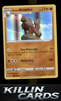 Hisuian Arcanine 084/196 Pokemon Holo Rare SWSH11: Lost Origin Card NM